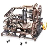 Robotime 3D Puzzle Holz Murmelbahn Trackball Modell Bausatz für Erwachsene Mechanische kugelbahn Holzpuzzle Mit Acrylständer Holzbausatz