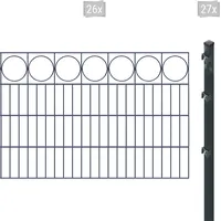 Arvotec Doppelstabmattenzaun »ESSENTIAL 80 zum Einbetonieren "Ring" mit Zierleiste«, Zaunhöhe 80 cm, Zaunlänge 2 - 60 m 79136545-0 anthrazit H/L: 80 cm x 52 m