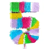 Pinata Zahl 5 bunt pastell