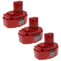 EXTENSILO 3x Akku kompatibel mit Makita 8443DWAE, 8443DWDE, 8443DWFE,