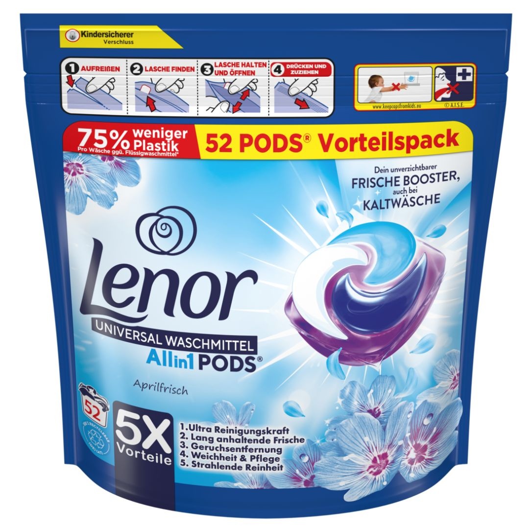 Lenor Waschmittel Allin1 Pods® Aprilfrisch 52 Waschladungen St