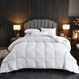 BedFabtasy Bettdecke für Doppelbett, 9 Tog, luxuriöse Gänsefeder-Daunendecke, Fadenzahl 600, Baumwollbezug und daunendichter Stoff, Hotelqualität, Doppelbett mit 8 Ecklaschen, für alle Jahreszeiten