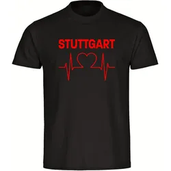 multifanshop Kinder T-Shirt - Stuttgart - Herzschlag - Druck rot - Kind
