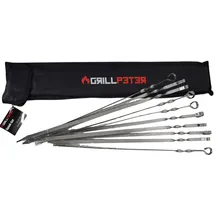Grillpeter Schaschlik Spieße Schampura Edelstahl 20 Stück 50cm