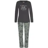 VIVANCE DREAMS Damen Pyjama graphit-graugrün Gr.32/34
