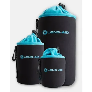 Lens-Aid Neopren Objektivbeutel mit Fleece-Fütterung Set: S, M, L