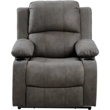 Atlantic Home Collection Relaxsessel »Cicero« mit Relaxfunktion, Federkern und Getränkehalter, grau