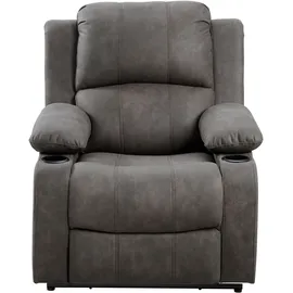 Atlantic Home Collection Relaxsessel »Cicero« mit Relaxfunktion, Federkern und Getränkehalter, grau