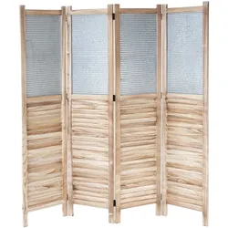 Mendler Paravent HWC-D27, Raumteiler Trennwand spanische Wand Sichtschutz, Holz Metall 170x160x2cm