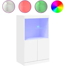 vidaXL Sideboard mit LED-Leuchten Weiß 60,5x37x100 cm