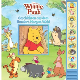 phoenix international publications inc. Disney Winnie Puuh - Geschichten aus dem Hundert-Morgen-Wald - Pappbilderbuch zum Vorlesen - Soundbuch mit 10 Geräuschen