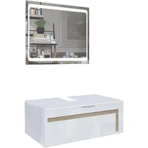 Vladon Waschbeckenunterschrank Aloha 96 x 36 x 51 cm Braun