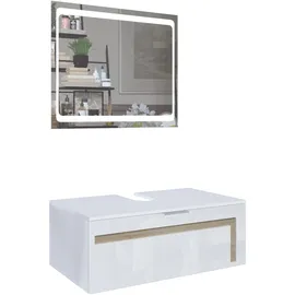 Vladon Waschbeckenunterschrank Aloha 96 x 36 x 51 cm Braun