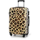 WITTCHEN Mittlerer Koffer Young-Kollektion ABS mit Polycarbonat Beschichtung und Teleskopgriff Reisekoffer Trolley Hartschalenkoffer Größe M 62L Beige-braun