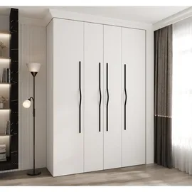 abiks möbel Drehtürenschrank COMO 170 x 245,5 x 50 cm Schwarz/Weiß