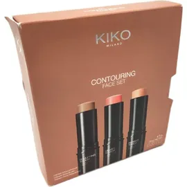 KIKO Milano Contouring Face Set 01, Gesichts-Make-up-Set mit 3 Sticks: Rouge, Highlighter und Contouring