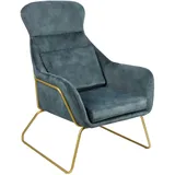 SalesFever Relaxsessel aus Samtvelours blau