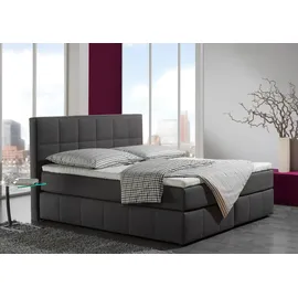 Home Affaire Boxspringbett HOME AFFAIRE "Casano", grau (anthrazit), B:172cm L:215cm, Strukturstoff-Bezug (100% Polyester), Komplettbetten, Boxspringbett, mit feiner Steppung, in 3 Matratzenarten, 2 Härtegraden und 5 Farben