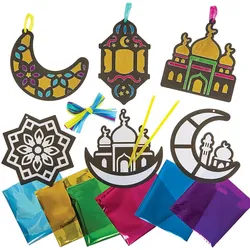 Ramadan Deko mit Buntglaseffekt (pro Set 8)