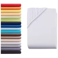 Hometex Premium Textiles Kinder Jersey Spannbettlaken Spannbetttuch 60 x 120 cm - 70 x 140 cm, Baby Bett Bettlaken aus Jersey 100% Baumwolle, Oeko-TEX Made IN Green, Weiß