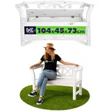 KADAX Gartenbank, 119x45x73 cm Banktruhe aus Einer Holzfaserplatte, Sitzbank mit Stauraum und Rücklehne, Holzbank für Garten, Balkon (119 cm/Weiß)