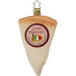 Inges Glas Christbaumschmuck Käse Parmesan Glas 11,5 cm crene
