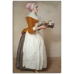 Wandbild ARTLAND "Das Schokoladenmädchen. Um 1744/45", beige (farbe bild(er): naturfarben), B:80cm H:120cm, Bilder, als Alubild, Outdoorbild, Leinwandbild, Poster, Wandaufkleber
