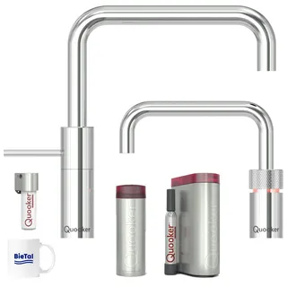 bietal® Quooker Nordic Square Twintaps verchromt glänzend PRO3 CUBE