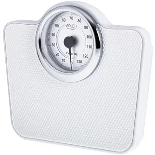Adler AD 8180 Personenwaage - Körpergewicht - Analoge Fitnesswaage - 136kg Kapazität - ⌀15cm Zifferblatt - Rutschfeste Oberfläche - Leicht ablesbar - Kalibriert mit Knopf