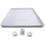 Vioks Auffangwanne Kunststoff 65x65x6cm Bodenwanne Waschmaschine Auffangwanne mit Ablauf, Waschmaschine Wanne mit Ablauf, Wasserauffangwanne