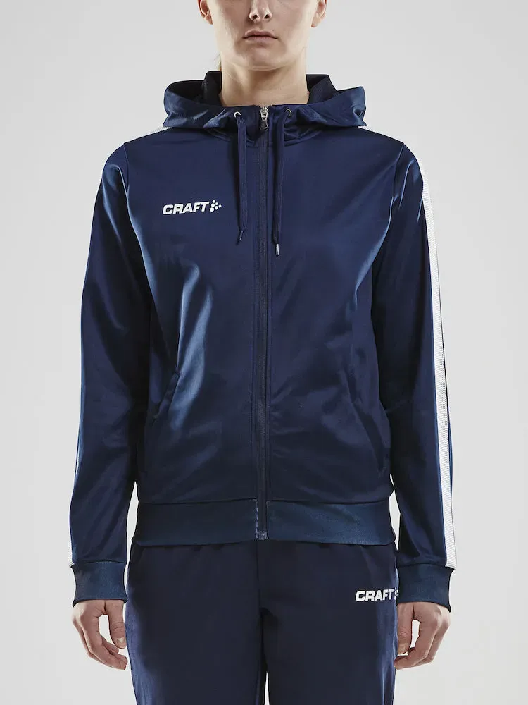 Craft Kapuzenjacke Hoodie Fullzip Pro Control navyblau/weiss Damen