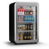 Klarstein Getränkekühlschrank 10046636, 71.8 cm hoch, 38.4 cm breit, Bier Hausbar Getränkekühlschrank Hotel Mini Fridge silberfarben 38.4 cm x 71.8 cm x 34.5 cm