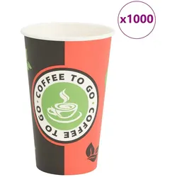 DELUKE® Coffee To Go Pappbecher 1000 Stück - 400ml Einwegbecher Kaffeebecher To Go Getränkebecher Pappe Becher Einweg Teebecher Partybecher