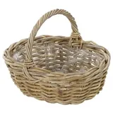 Van der Leeden Rattan-Korb mit Henkel, oval, braun