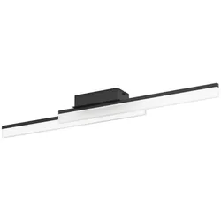 EGLO Deckenleuchte "PALMITAL", schwarz (schwarz satiniert), B:10,00cm H:9,00cm L:88,00cm Ø:0,00cm, Lampen, Deckenleuchte, Metall in Schwarz und Kunststoff in Weiß, IP44, L 88 cm