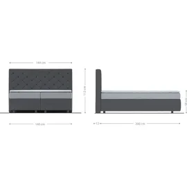 DeLife Boxspringbett Dream-Great 140x200 cm Mikrofaser Rosé mit Matratze und Topper