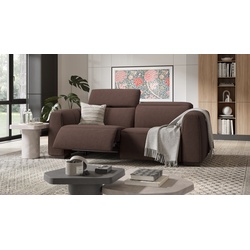 Stoffsofa MILLESIMO Sitzheizung Relaxfunktion Stoffcouch - Braun