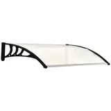 Outsunny Vordach Haustürvordach 75 x 100 cm Pultvordach Überdachung Polycarbonat Weiß