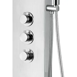 Aloni Duschpaneel mit Thermostat Duschsäule 5 Funktionen Regendusche Duschsystem mit Armatur Dusche Komplett Chrom