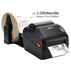 DHL Versand-Starter-Set – Primas XD3-40d – Etikettendrucker mit Abwickler USB / 203 dpi / mit Abrisskante XD3-40DK/MDF+REW