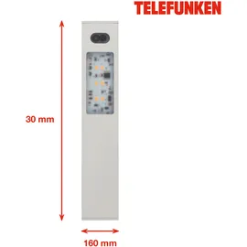 Telefunken LED Unterbauleuchten Thot 16 cm 3er Set, Sensor, aluminiumfarben