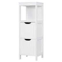 Yaheetech Badschrank Badkommode 30 x 89 cm Weiß