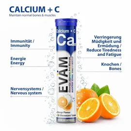 eväm Calcium + Vitamin C Brausetabletten 12x20 St.