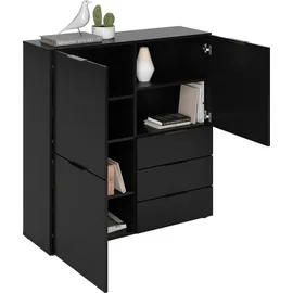 FMD Kommode Dark 99,1 x 101,2 x 31,5 cm Schwarz