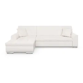 DOMO collection Ecksofa DOMO COLLECTION "TREVISO viele Bezüge, auch in Cord, L-Form, 267x178 cm", beige (creme), B:267cm H:83cm T:178cm, 95% Polyester, 5% Polyamid, Sofas, Ecksofa, wahlw. mit Bettfunktion, inkl. Zierkissen, Unser Dauertiefpreis