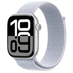 Apple Watch Series 10 GPS 46mm Aluminium Silber Sport Loop Blue Cloud