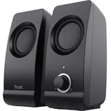 Trust Remo 2.0 PC Lautsprecher Boxen 16 W (8 W RMS), 3,5 mm Audioanschluss, Stromversorgung über USB, Kompaktes Soundsystem, Stereo Lautsprecherset für Computer, Laptop – Schwarz