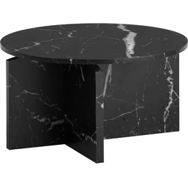 Wohnling Couchtisch Schwarz MDF rund 60 x 33 cm
