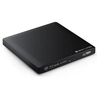 techpulse120 externes USB 3.1 USB-C 3.0 UHD HDR 4k 3D MDisc BDXL Laufwerk Bluray Brenner Burner Superdrive BD DVD CD für Computer Desktop PC Notebook Windows macOS Apple iMac MacBook Aluminium Schwarz