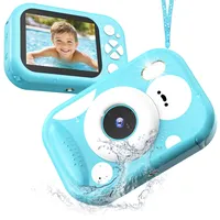 Unterwasser Kinderkamera, 48MP 1080P IP68 wasserdichte Digitalkamera Kamera Kinder mit 2,4 Zoll Bildschirm Notfall-LED-Blitz Reisen Strand Pool Spielzeug Geschenk für 3-12 Jahre Mädchen Jungen, Blau